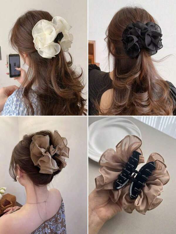 1pc Women's Hair Claws Korean Big Flower Niche Design Grabbing Clip Summer Hair Volume Large Hair Claw Back Of Head Clip Hair Accessories For Women Hair Clips Hair Jaw Clip Hair Clamps Hair Clutch