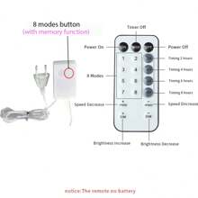 Dây đèn LED hình cầu 1.5m/10m, phích cắm EU, dây đèn trang trí, thích hợp cho trang trí nhà cửa dịp Giáng sinh, Năm mới, tiệc ngoài trời, đám cưới, sân vườn. - Phích cắm loại C của EU (220-240V) - Xem 3
