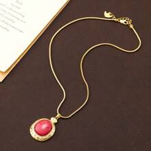 salmoph 1 款甜美几何天然石吊坠项链，适合女性日常佩戴 - 項鍊 - 查看 1