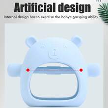 Bear Teething Toy Silicone Infant Toether Chew Toys Routable Preventing Hand Grinding Gifts For Newborn Baby Boys Girls, - 薄荷綠 - 查看 3