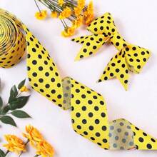 1 Rollo/2 Rollos de cinta artesanal con patrón de abeja de primavera, de 2.5 pulgadas con borde de alambre, cinta de yute natural amarilla, adecuada para manualidades de 1er cumpleaños, costura, suministros para baby shower - Ver 11