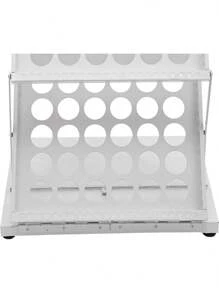 Revistero plegable de 4 niveles CNCEST, moderno revistero, estantería independiente, estanterías plegables para catálogos, para oficinas, ferias, bibliotecas, hasta 20 kg, 48 x 39 x 125 cm (cuadrícula/agujero, blanco/negro)