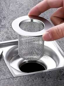 2pcs Drain Covers, Hair Catcher Filters, Suitable For Bathroom Sink, Shower Drain Strainer - Silver - View 5