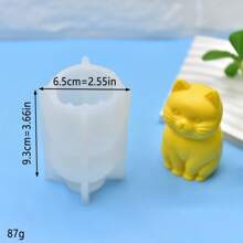 1 件猫形硅胶模具，DIY 手工工艺品用品 - 白色 - 查看 3