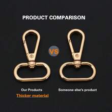 2 Pcs Gold Bag Strap Hooks Hardware Accessories, Key Hooks - Gold - View 2