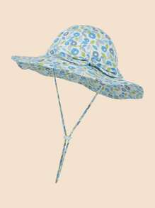 1 chapeau bébé fleuri ditsy, chapeau enfant seau, chapeau de soleil à large bord avec nœud