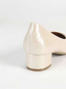 女式方头舒适粗跟软底工作鞋