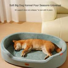 1 pieza, Material de tela de litchi azul, impermeable y resistente a los orines, lavable, suave, cómoda, cálida, antideslizante y resistente a la humedad, casa para perros, casa para gatos, casa para mascotas, cama para perros, colchón, alfombra para mascotas, dedicada para perros grandes, medianos y pequeños, universal para gatos y perros, apta para gatos y perros grandes, medianos y pequeños, universal para dormir en todas las estaciones