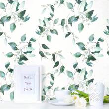 1 rol dik zelfklevend contactpapier met groen plantenbladpatroon, waterdicht en verplaatsbaar PVC, geschikt voor woonkamer, keuken, slaapkamer, slaapzaalbehang, meubelrenovatie, zelfklevend behang, kamerdecoratie, woondecoratie, wanddecoratie, badkamerdecoratie, slaapkamerdecoratie, kamerdecoratie, spullen voor woonkamerdecoratie, huisdecoratie, woondecoratie, woonkamerbehang, muurstickers, muurstickers