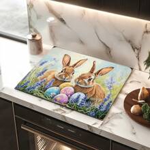 1 件复活节彩蛋咖啡机三脚架，可定制硅胶吸水垫，家居装饰，酒店和餐厅耐热桌垫