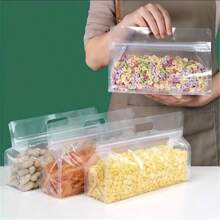 5 pièces Sacs de conservation alimentaire réutilisables en silicone anti-fuite pour les noix, les céréales, les légumes, les fruits et les collations. Sacs de rangement pour la cuisine, boîtes de rangement de voyage