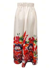 Women Floral Print Pleated A-Line Casual Skirt For Daily Wear