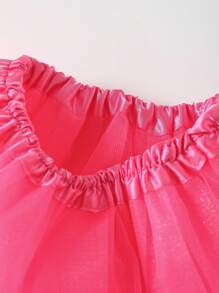 Young Girl' Solid Color Tulle Tutu Skirt, Versatile And Suitable For Stage Performance, Casual Style - Pink - View 3