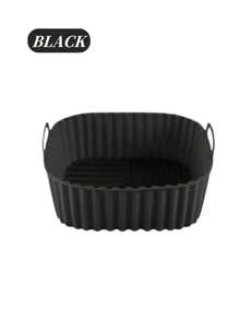 1 pieza Bandeja cuadrada de silicona para freidora de aire, almohadillas de silicona para freidora de aire, adecuadas para freidoras de aire de 7 cuartos, reutilizables, bandeja de silicona resistente a altas temperaturas para freidora de aire - Multicolor - Ver 10
