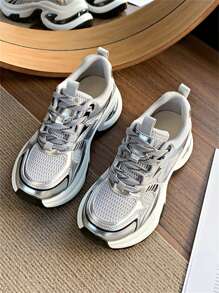 Women's Chunky Sneakers, Fashionable Lightweight Running Mesh Breathable Vulcanized Shoes, Suitable For Spring/Autumn 2025