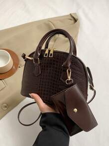 Women's Fashion Simple Handheld Shell Bag Simple Popular Shoulder Bag Casual Crossbody Bag Women's Gift For Mom - Coffee - View 6