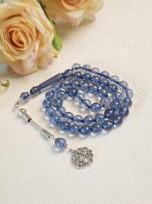 1 件 45 件树脂材质圆珠穆斯林祈祷珠手链，适合男士日常佩戴 - 淺藍色 - 查看 2