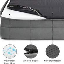 Cesta/sofá para perros, cama lavable para perros, antideslizante y ultrasuave, tamaño 106 x 80 cm, gris/negro - Gris - Ver 8