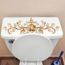 1 Stück Vintage Muster Toiletten Sitz Aufkleber, selbstklebender Toiletten Tank Aufkleber, kreative Wanddekoration, Badezimmer Accessoires, Geschenke Heim Dekoration Geburtstag Abschluss Zimmer Dekoration Badezimmer Dekoration Schlafzimmer Dekoration Raum Deko Wohnzimmer Dekoration Haus Dekoration Heim Dekoration Wohnzimmer Tapeten Aufkleber Personalisierte Aufkleber