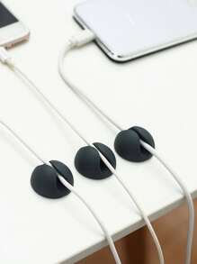 1/10pcs Round Cable Organizer Data Cable Storage And Organization Desktop Organization Practical Simple Home Decoration Can Hang Keychain And Other Small Objects
