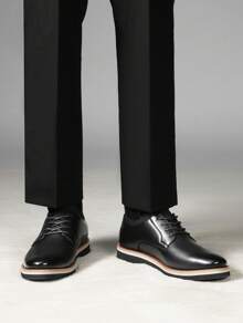 Men's Lace-Up  Light Comfortable Fashion Classic Oxfords Derby Shoes Design With A Sporty Outsole - 黑色 - 查看 10