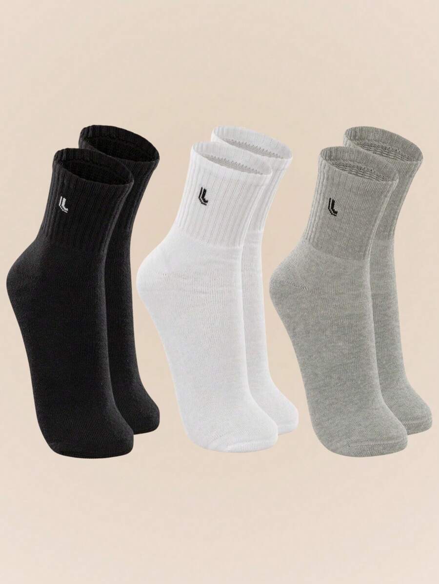 LUPO Kit com 3 Pares de Meias Cano Médio Feminino Lupo Sport em Algodão