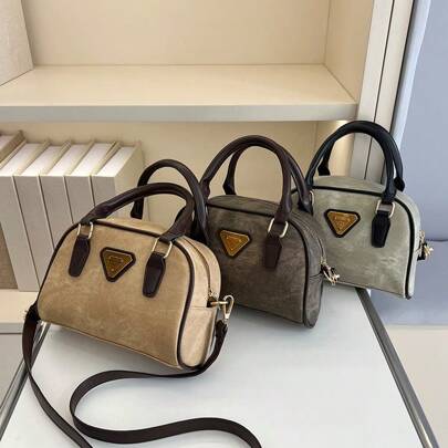 时尚 PU 皮革托特包，别致的波士顿女士手提包，适合日常工作通勤使用，节日礼物