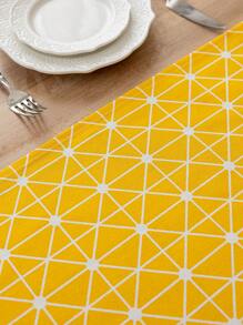 1 szt. Bohemian Yellow Rectangular Table Runner, Geometryczny wzór, Wiosna/Lato Dekoracyjny obrus na bufet, szafka na buty, Odporny na kurz i plamy, Nadaje się do domu, kuchni, jadalni, posiłków, pikników, grilli, kempingu, na zewnątrz, świąt, imprez, codziennego wystroju domu
