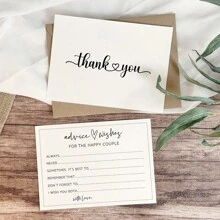 50pcs 4x6 Mad Libs Advice And Wishes Cards For Wedding, Perfect Addition To Your Wedding Reception Decorations Or Bridal Shower - White - View 7