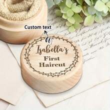 Caixa Memorial de Madeira Vintage Personalizada para Coleção de Cabelo - Primeira Cort de Cabelo e Armazenamento de Cabelo Grávido, Presente Perfeito para Novos Pais, Essenciais de Organização Doméstica, Caixa de Armazenamento de Organização Doméstica Volta às Aulas