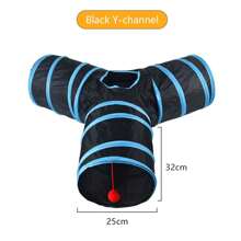 Túnel plegable para gatos, túnel para gatos de interior, túnel de juego para gatos, juguete interactivo tipo laberinto, casa de juegos para gatos, gatitos, cachorros, conejos (rosa y negro)