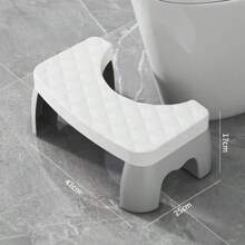 Taburete de Inodoro Removible Antideslizante Taburete de Asiento de Inodoro Taburete de Inodoro Portátil Accesorios de Baño Multifuncionales para el Hogar - Blanco - Ver 2