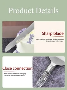 Customizable Name Knives,2Pcs Custom Crystal Handle Cake Cutting Set For Wedding, Personalized Stainless Steel Cake Knife With Name, Knife Size: 33.5cm/13.2in, Shovel Size: 27.5cm/10.8in, Wedding Cake Knife And Server Set, Cake Cutting Set For Wedding,Graphic Print - Silver - View 3