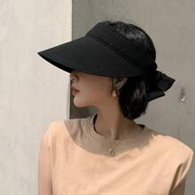 Simplicity Womens Summer Packable UV Protective Wide Brim UPF 50+ Sun Visor Hat - Black - View 1