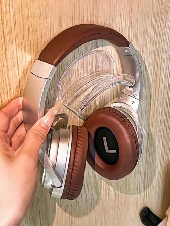 Soporte de pared para auriculares, soporte transparente para diademas, cintas para el cabello y gorras, soporte para auriculares debajo de la mesa - se puede instalar fácilmente y sin causar daños en la pared, el escritorio o la PC. Estante de almacenamiento en la pared, estante para bolsas en la pared, adecuado para auriculares de hasta 4 cm de ancho