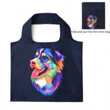 1Pc Shopping Bag Printing Animal High-Capacity Portable Fold Shopping Bag Travel Storage Bag For Household Shopping Buy Groceries Travel Portable Convenient Storage