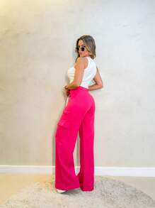 YING ZI Women Pants - Màu Hồng Tươi - Xem 2