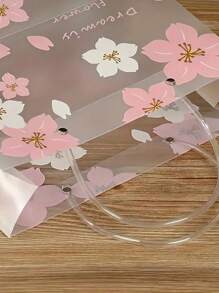 1-Pack Premium PVC Transparent Flower Shopping & Gift Bag With Handles - Plastic Tote For Clothing And Merchandise - Multicolor - View 8