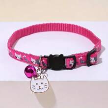 PETSIN 1 件可调节卡通猫项圈带铃铛,涤纶纤维,可分离安全扣 - 必备,猫和小型犬的宠物配件 - 彩色 - 查看 12