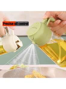1PC Glass Spray Dual-Use Oil Kettle Large Capacity Leak Proof Household Oil Spray Kettle Kitchen With Cover And Handle Spray Oil Bottle, Spray Two In One Oil Kettle Oil Spray Pour One Dual-Use Oil Spray Kettle Kitchen Barbecue Oil Spray Foggy Oil Kettle