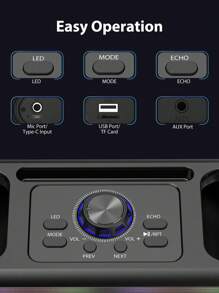 Máquina de karaoke JYX con 2 micrófonos inalámbricos, altavoz Bluetooth portátil para adultos y niños, sistema de PA de karaoke compatible con tarjeta TF/USB, entrada auxiliar, estéreo inalámbrico real para fiestas