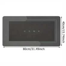 1pc Ultra-Absorbent Diatom Mud Kitchen Mat - 1.18inch Thick, With Natural Rubber Base, Super Non-Slip & Scratch-Resistant Surface, Easy To Clean & Wipe, Comfortable Standing Mat For Kitchens, Bathrooms, Entryways - Black, Multiple Sizes Available, Kitchen Mats For Floor Home Bathroom Decor Bath Rug Floor Carpet Outdoor Rug Door Mat Fall Decor Bathroom Accessories Back To School
