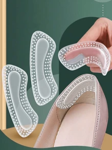 2 Pairs Comfortable Soft Silicone Heel Cushion Pads, Anti-Friction - Clear - View 9