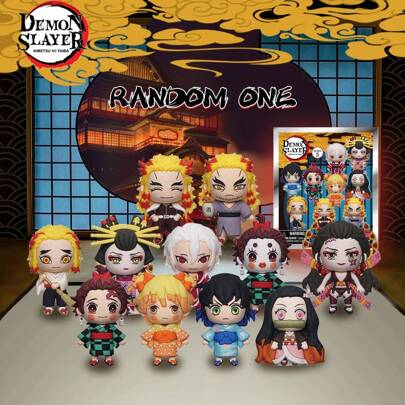Crunchyroll 1/2PCS Series Mystery Bulk Bag Clip Random One Tanjiro Nezuko Zenitsu Agatsuma Inosuke Hashibira Kyoujurou Shinobu Tengen Gifts For Fans Friends And Boyfriend For Valentine's Day Car Accessories Bag Charm School Cartoon