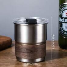 1 taza de café de acero inoxidable 304 personalizada con tapa, taza para acampar al aire libre, jarra de cerveza con aislamiento grueso y escalonado con funda, capacidad de 300 ml