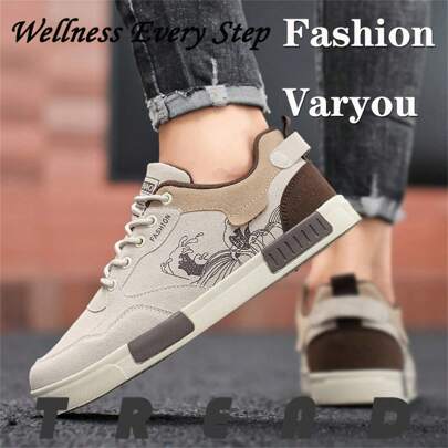 Men's Outdoor Casual Sports Shoes - Stylish Lightweight Waterproof Sneakers - 38-47 Size Durable Comfortable Thick-Soled Skate Shoes - Loose Fit All-Season Anti-Skid Skateboarding Big Size Suede Sneakers
