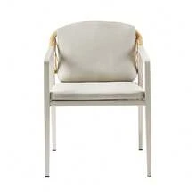 Outdoor Dining Chair Set Of 2, Wicker Rattan Woven Patio Chairs, Outdoor Armchair Seating For Patio Backyard Poolside Balcony, Waterproof Seat And Cushion - Xám - Xem 5