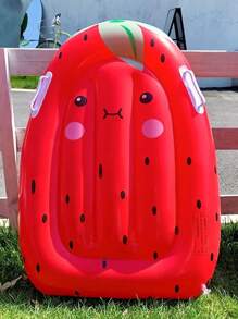 1pc Inflatable Fruit Floating Row, Strawberry, Kiwi, Pineapple Cute Cartoon Surfboard With Handle, Lounge Chair (Handle Color Random), Christmas