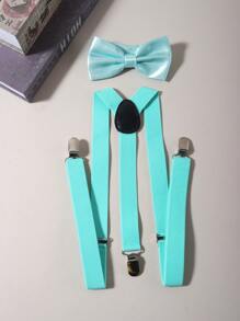 Men's Suspender & Bow Tie Set, Elastic Brace With Bow Tie Set, Suitable For Daily Wear, Weddings, Banquets, Parties, Suitable For Teens, Summer Casual Outdoor Athletic Or Vacation Travel Or Graduation Gifts Or Birthday Dress Accessories Or Daily Wear