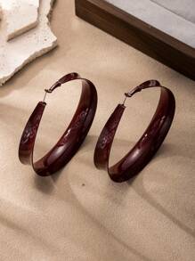 1pc European And American Fashion Plain Court Earrings, Suitable For Women's Daily Wear